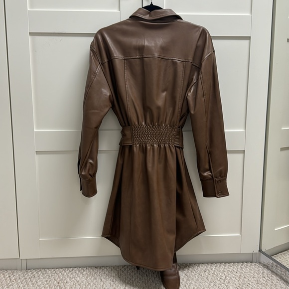 Brown vegan leather trench/top - Picture 3 of 3